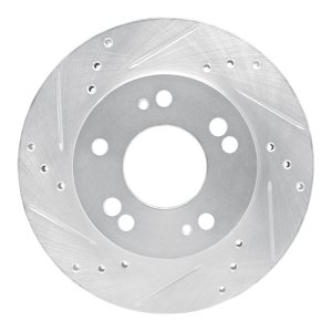 Chrysler SEBRING Brake Rotor (1) - Front Left - R1 Concepts - Drilled & Slotted - Silver - `90-`05